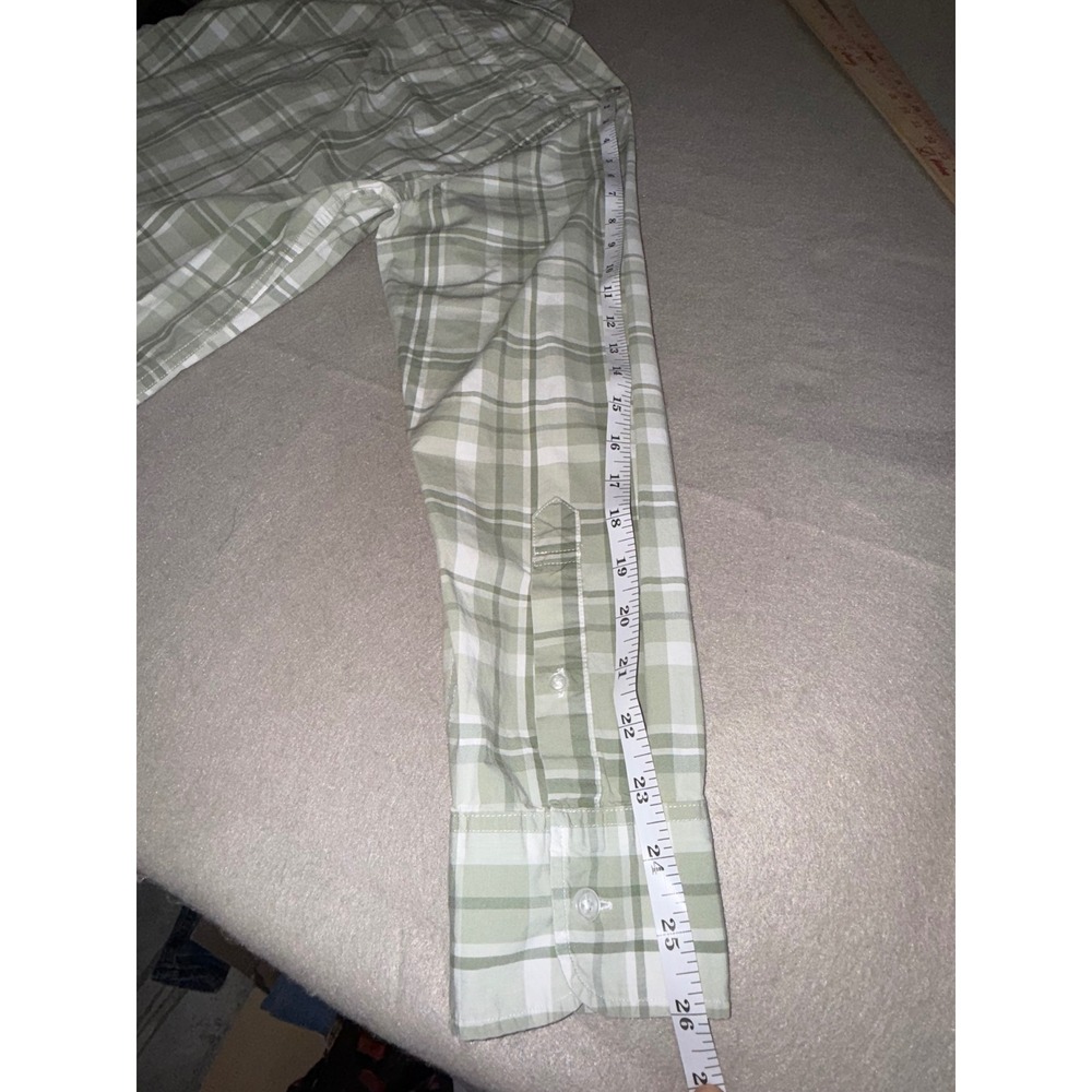 J.Crew Mens Slim Untucked Flex Washed Plaid Button Down Shirt Green BE213 Large - Picture 5 of 8